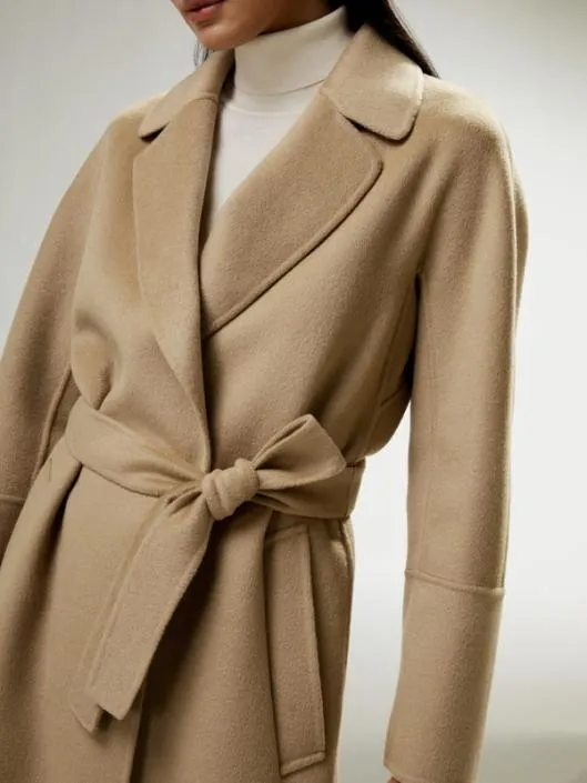 Doublefaced Woolblend Robe Coat Women Lilysilk Knitwear