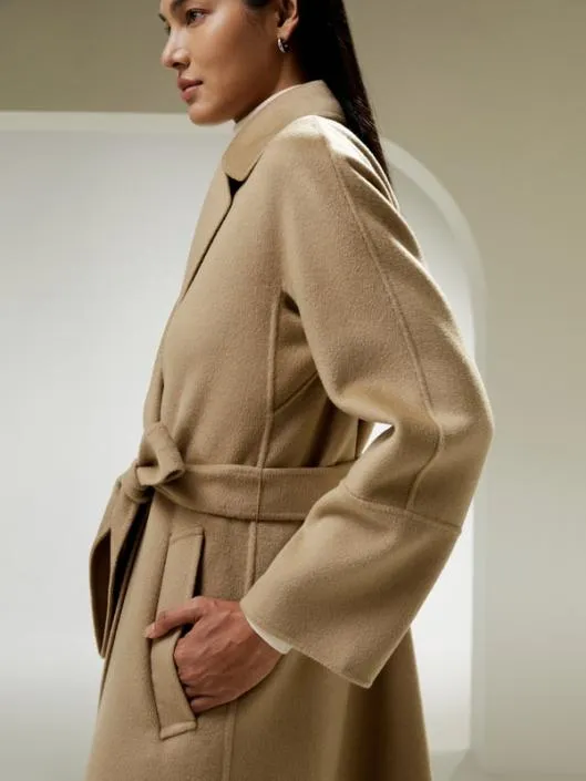 Doublefaced Woolblend Robe Coat Women Lilysilk Knitwear