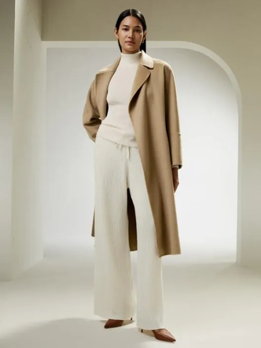 Doublefaced Woolblend Robe Coat Women Lilysilk Knitwear