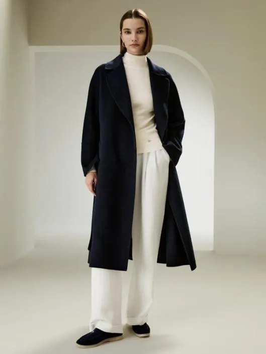 Doublefaced Woolblend Robe Coat Women Lilysilk Knitwear