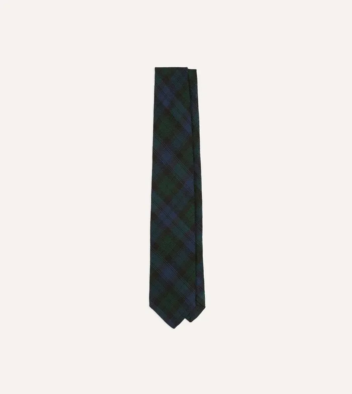 Drake039s Blackwatch Fine Woven Grenadine Silk Tipped Tie 8211 Ties
