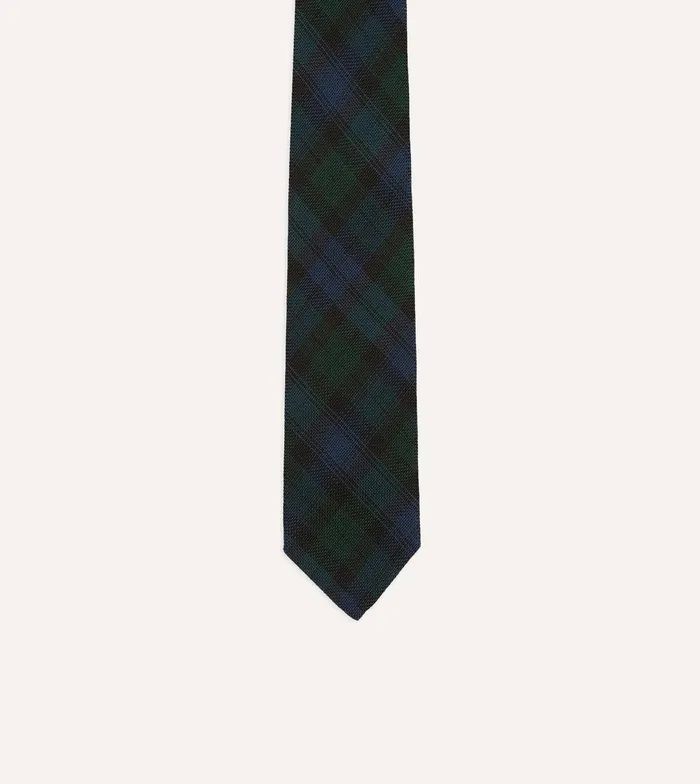 Drake039s Blackwatch Fine Woven Grenadine Silk Tipped Tie 8211 Ties