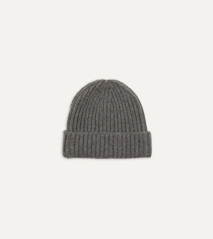 Drake039s Charcoal Cashmere Ribbed Knit Cap 8211 Accessories