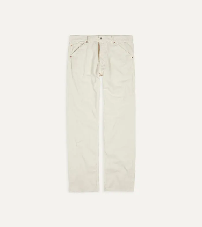 Drake039s Ecru Japanese Selvedge Needlecord FivePocket Trousers 8211 Clothing