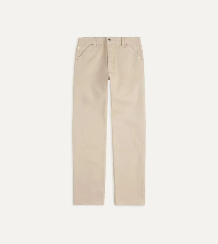 Drake039s Ecru Lightweight Cotton Canvas FivePocket Jeans 8211 Clothing