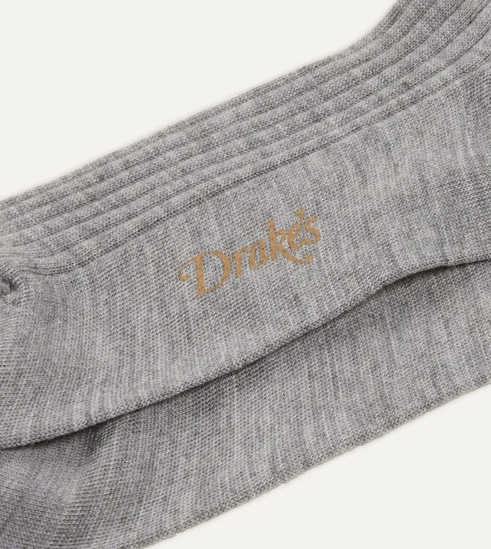 Drake039s Light Grey Wool OverTheCalf Socks 8211 Accessories