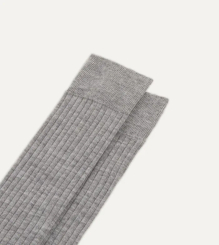 Drake039s Light Grey Wool OverTheCalf Socks 8211 Accessories