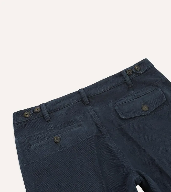 Drake039s Navy Heavy Cotton Twill Games Trousers 8211 Clothing