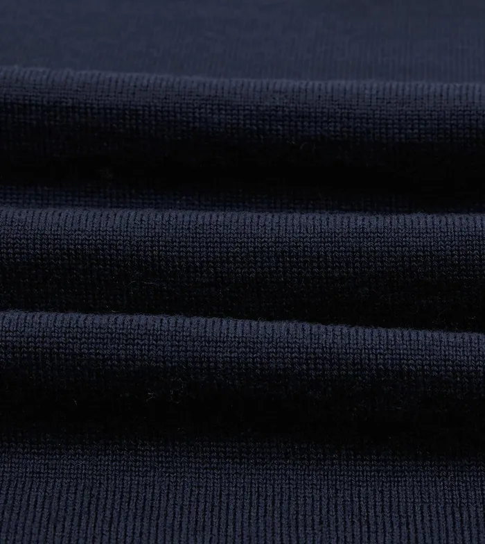 Drake039s Navy Merino Wool Knitted Rugby Shirt 8211 ClothingShirts