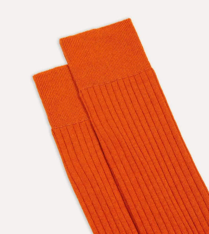 Drake039s Orange Wool MidCalf Socks 8211 Accessories