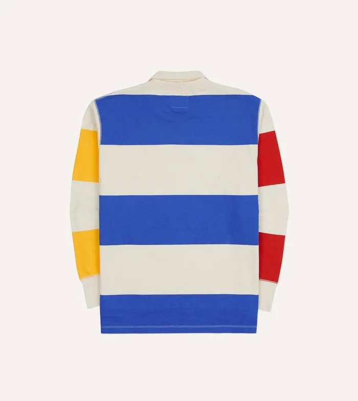 Drake039s Primary Block Stripe Mock Collar LongSleeve Jersey 8211 ClothingShirts
