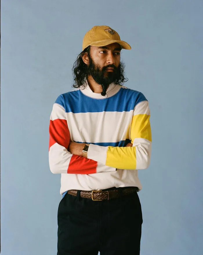 Drake039s Primary Block Stripe Mock Collar LongSleeve Jersey 8211 ClothingShirts