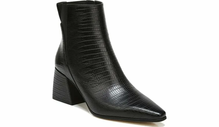 Dress Boots Women Franco Sarto Sarto Brynn Block Heel Bootie Black Leather