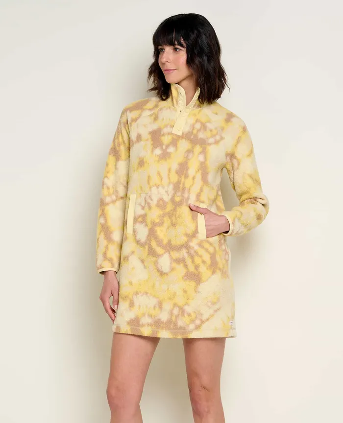 Dresses ToadandCo Women8217s Campo Fleece 14 Snap Dress Barley Tie Dye Print