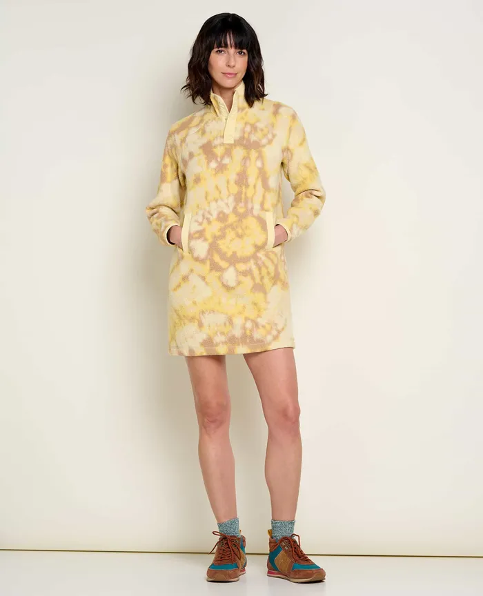 Dresses ToadandCo Women8217s Campo Fleece 14 Snap Dress Barley Tie Dye Print