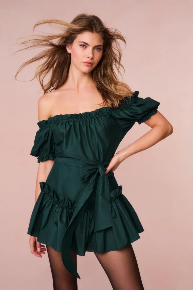 Dresses Women LoveShackFancy Estine Taffeta Mini Dress Green