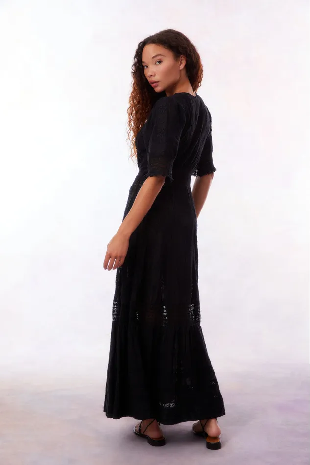Dresses Women LoveShackFancy Minka Maxi Dress Black Dresses Women LoveShackFancy Minka Maxi Dress Black