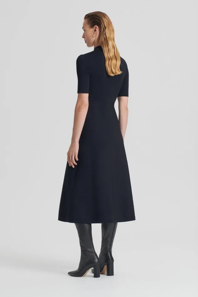 Dresses Women Scanlan Theodore CREPE KNIT SSLV BUTTON DRESS Black Dresses Women Scanlan Theodore CREPE KNIT SSLV BUTTON DRESS Black