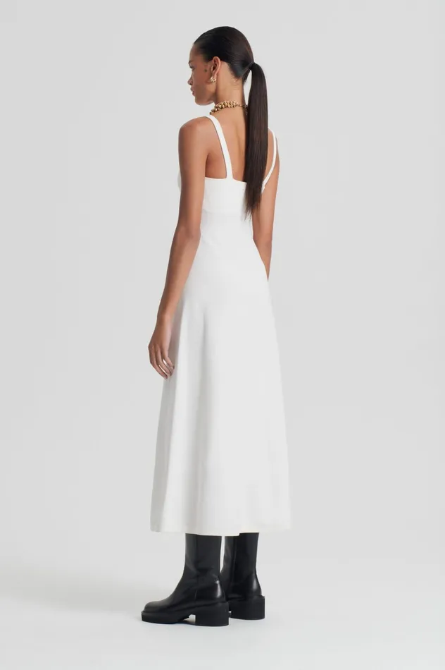 Dresses Women Scanlan Theodore CREPE KNIT SQUARE NECK DRESS Cream Dresses Women Scanlan Theodore CREPE KNIT SQUARE NECK DRESS Cream
