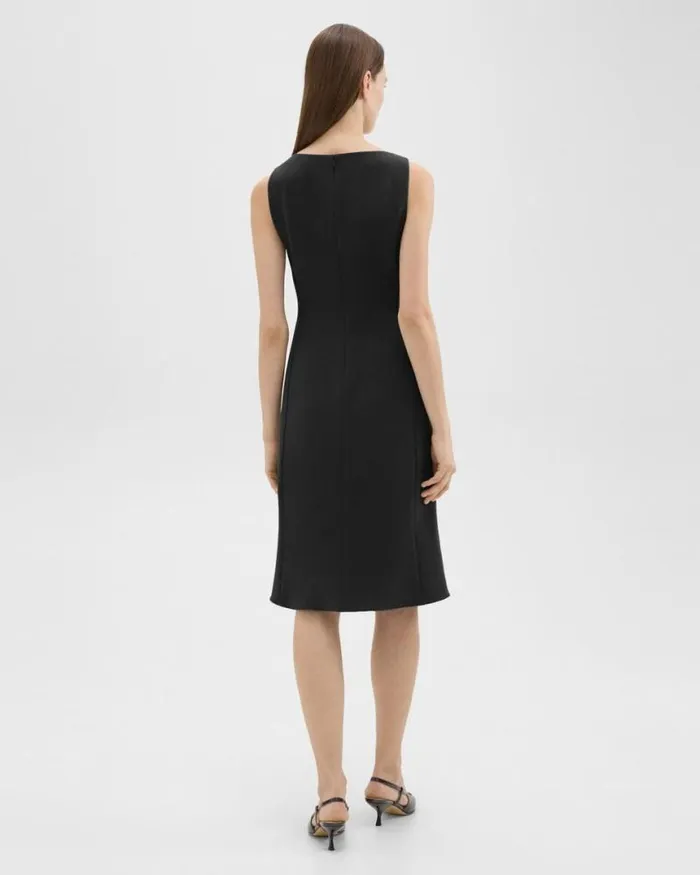 Dresses Women Theory Flared Dress In Crepe Black Dresses Women Theory Flared Dress In Crepe Black