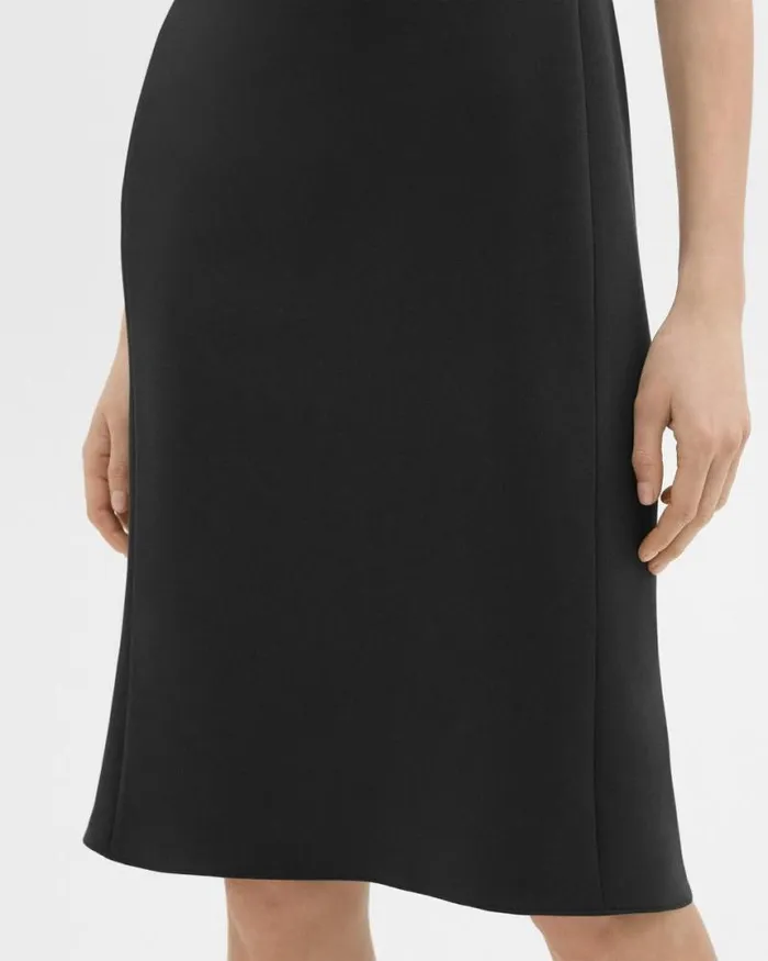 Dresses Women Theory Flared Dress In Crepe Black Dresses Women Theory Flared Dress In Crepe Black