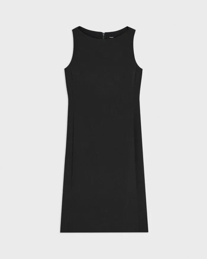 Dresses Women Theory Flared Dress In Crepe Black Dresses Women Theory Flared Dress In Crepe Black