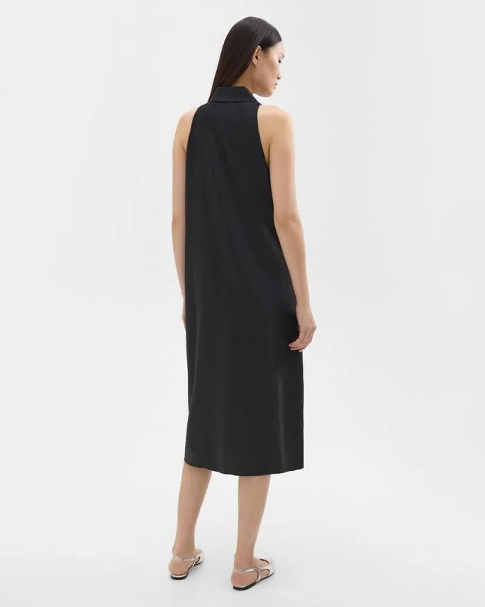 Dresses Women Theory Halter Neck Shirt Dress In LinenViscose Black Dresses Women Theory Halter Neck Shirt Dress In LinenViscose Black
