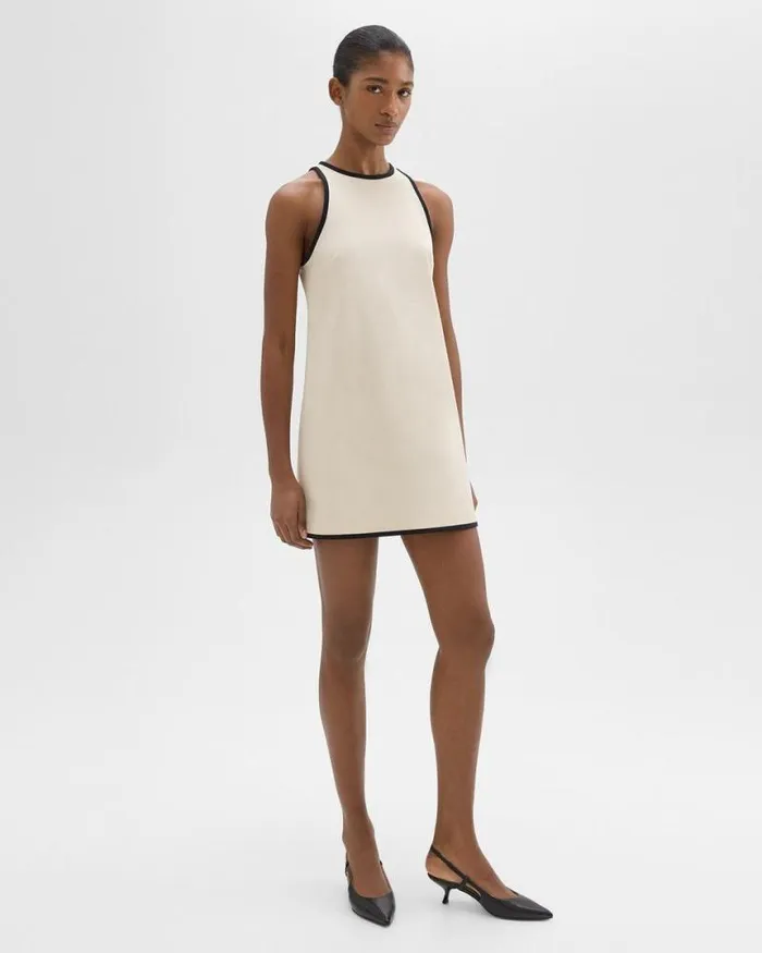 Dresses Women Theory Shift Dress In Organic Cotton Sandblack Dresses Women Theory Shift Dress In Organic Cotton Sandblack