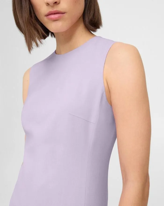Dresses Women Theory Sleeveless Fitted Dress In Good Wool Lilac Sky