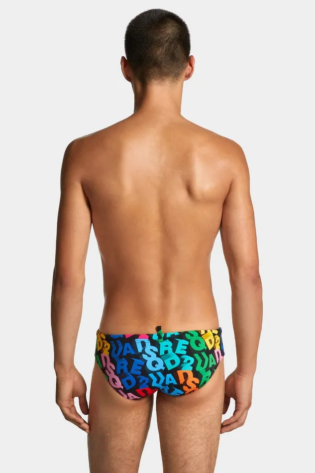 Dsquared2 Beachwear Allover Logo Swim Brief Fantasy 8211 Men