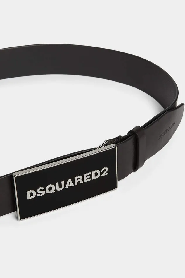 Dsquared2 Belts Tonal Logo Plaque Belt Palladiumblack 8211 Men