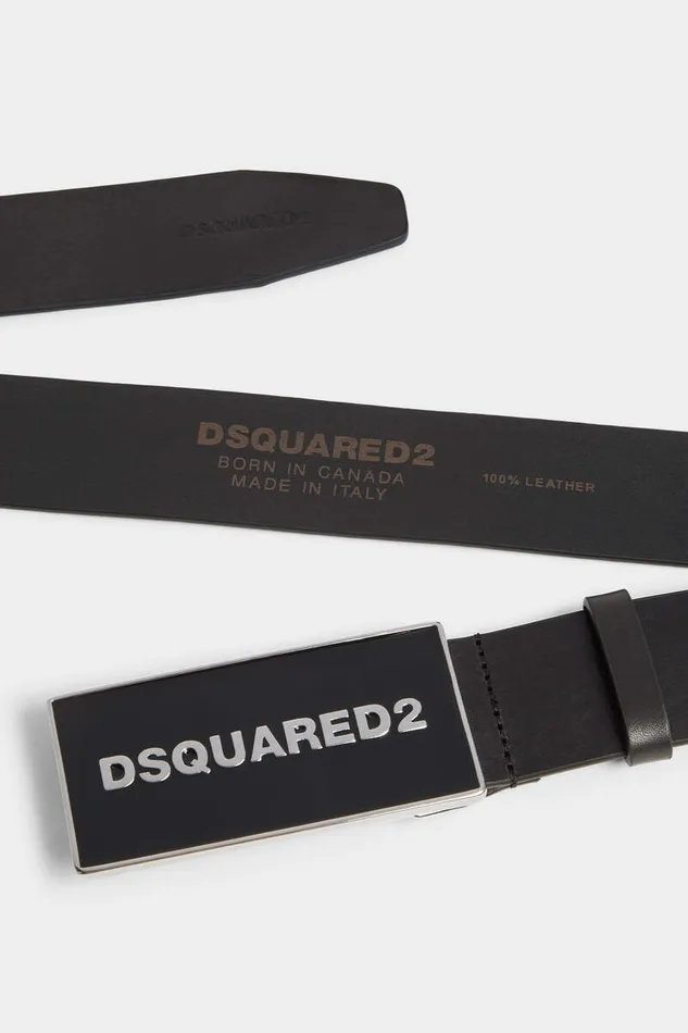 Dsquared2 Belts Tonal Logo Plaque Belt Palladiumblack 8211 Men