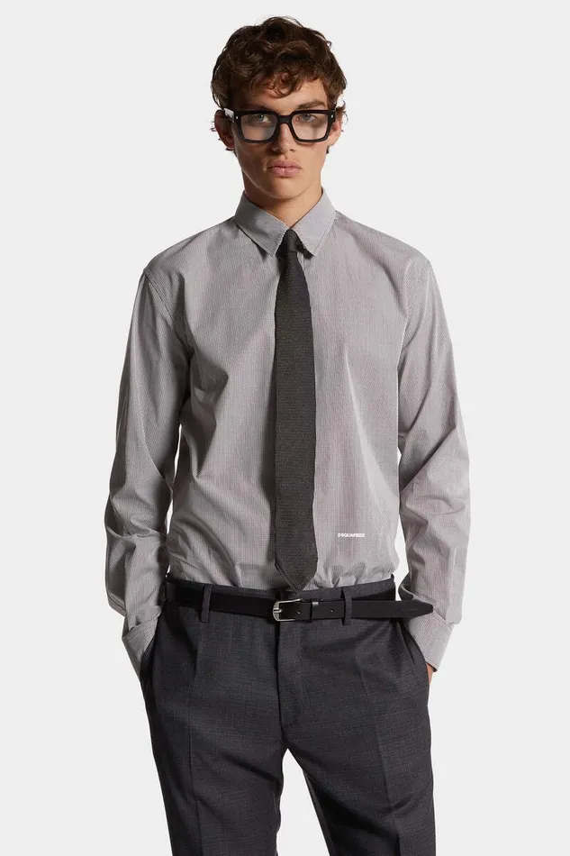 Dsquared2 Shirts Relax Dan MicroChecked Shirt Grey 8211 Men