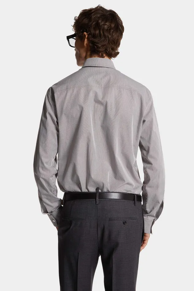 Dsquared2 Shirts Relax Dan MicroChecked Shirt Grey 8211 Men