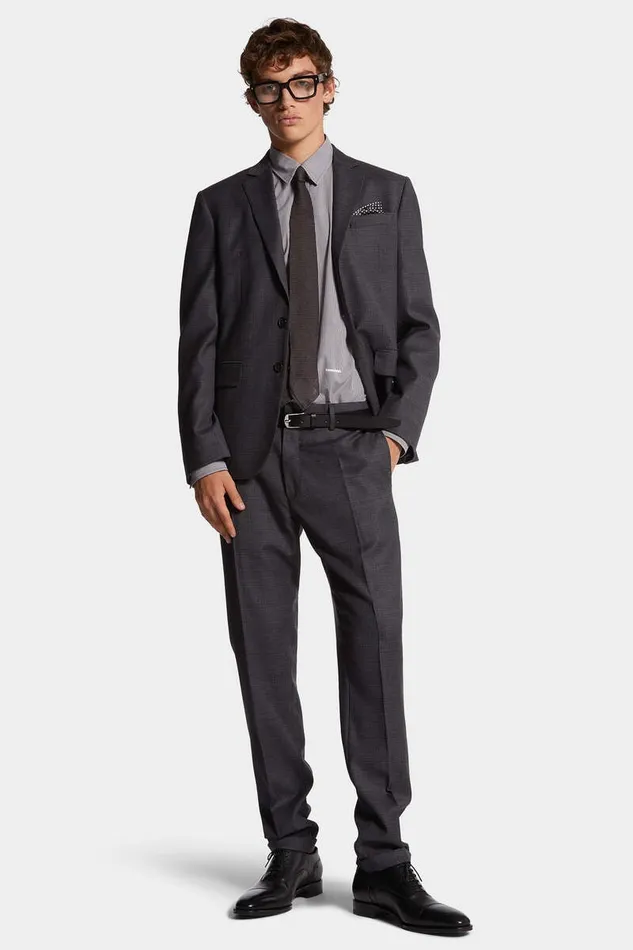 Dsquared2 Shirts Relax Dan MicroChecked Shirt Grey 8211 Men
