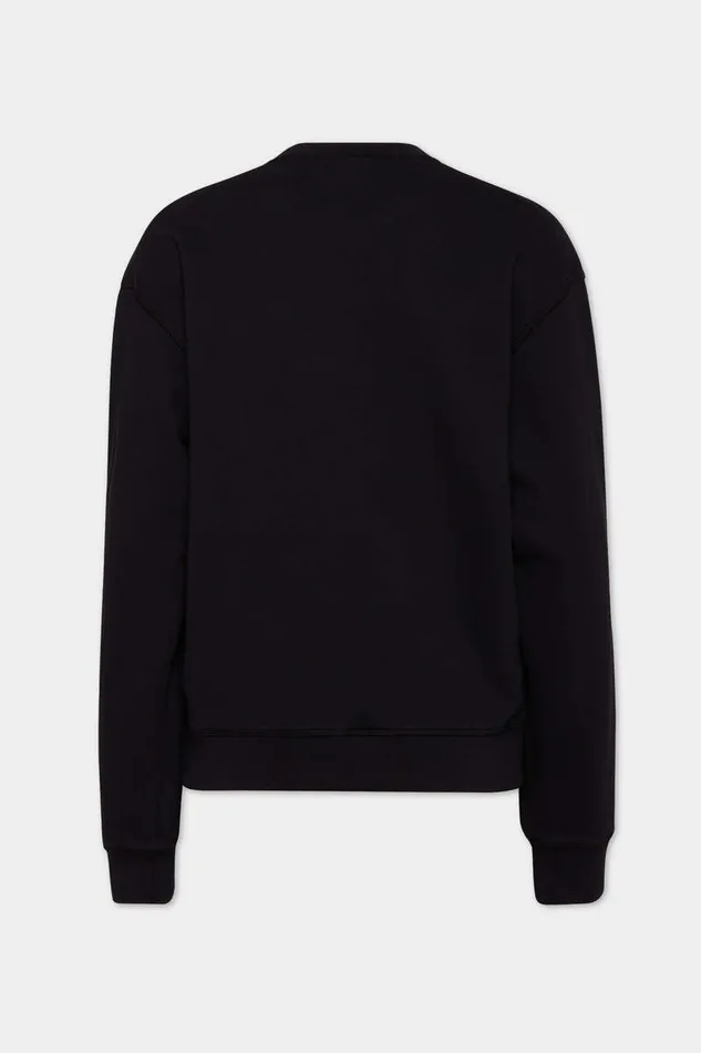 Dsquared2 Sweatshirts Dyed Just Right Fit Babes Sweatshirt Black 8211 Women