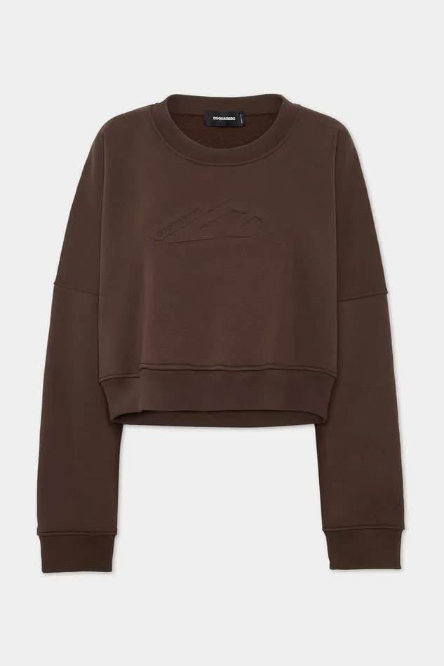 Dsquared2 Sweatshirts Relax Fit Crewneck Icon New Generation Sweatshirt Dark Chocolate 8211 Women