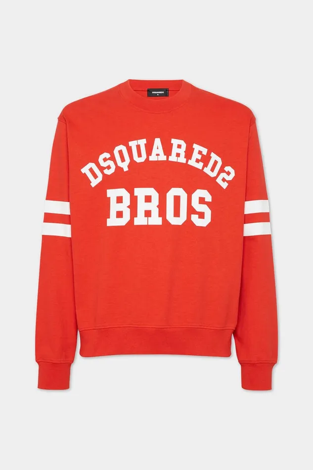 Dsquared2 Sweatshirts Wash Football Fit Long Sleeve TShirt Red 8211 Men