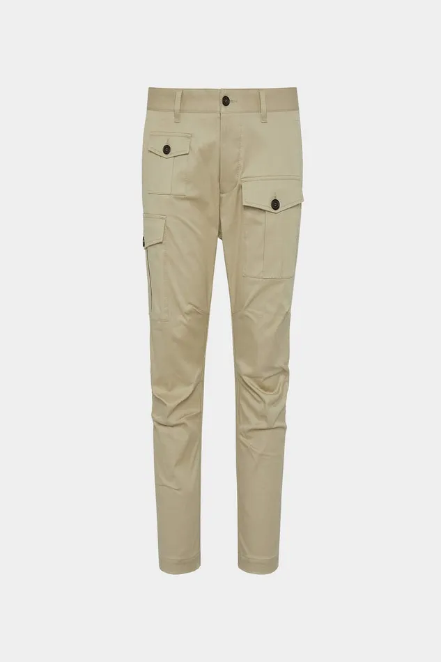 Dsquared2 Trousers Cotton Drill Sexy Cargo Trousers Beige 8211 Men