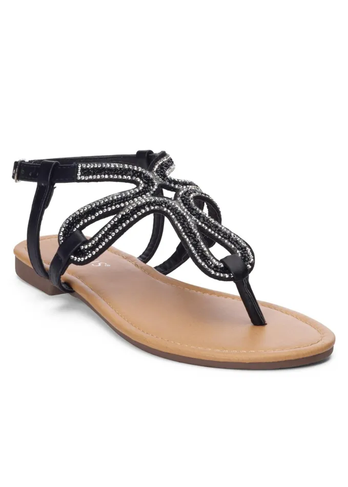 EMBELLISHED SANDALS Black Women VENUS Casual