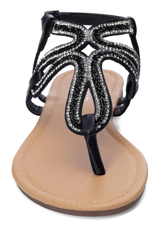 EMBELLISHED SANDALS Black Women VENUS Casual