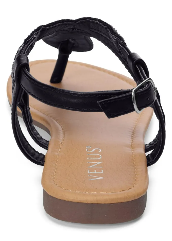 EMBELLISHED SANDALS Black Women VENUS Casual