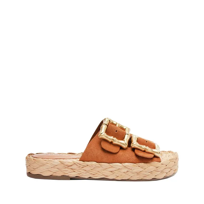 Enola Rope Flat Sandal Honey Peach Women Schutz Shoes Enola
