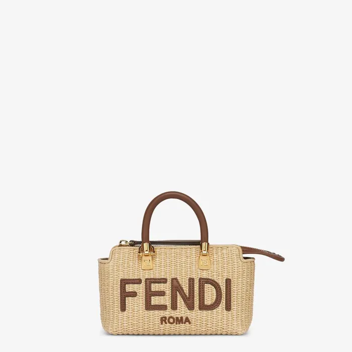 Fendi Boston Bags By The Way Mini Beige Cotton Fiber Minibag 8211 Women