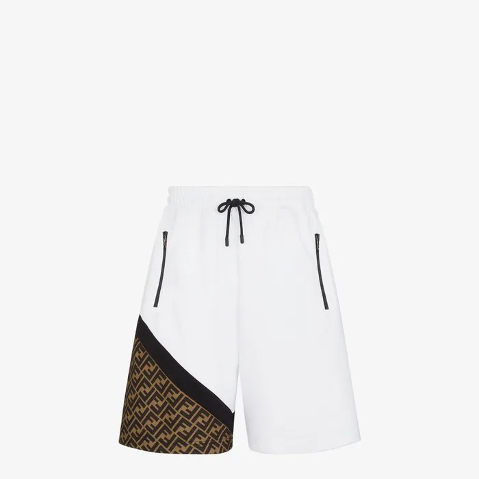 Fendi Coordinated Sets Bermudas White Jersey Pants 8211 Men