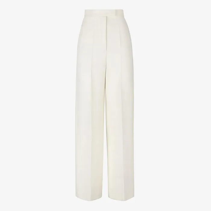 Fendi Coordinated Sets Pants White Wool And Silk Pants 8211 Women