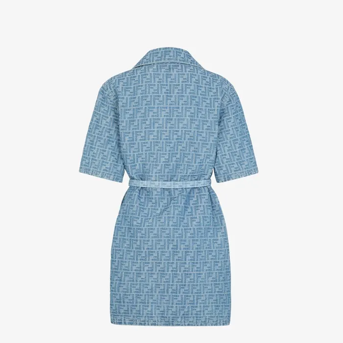 Fendi Denim Dress Light Blue FF Denim Dress 8211 Women