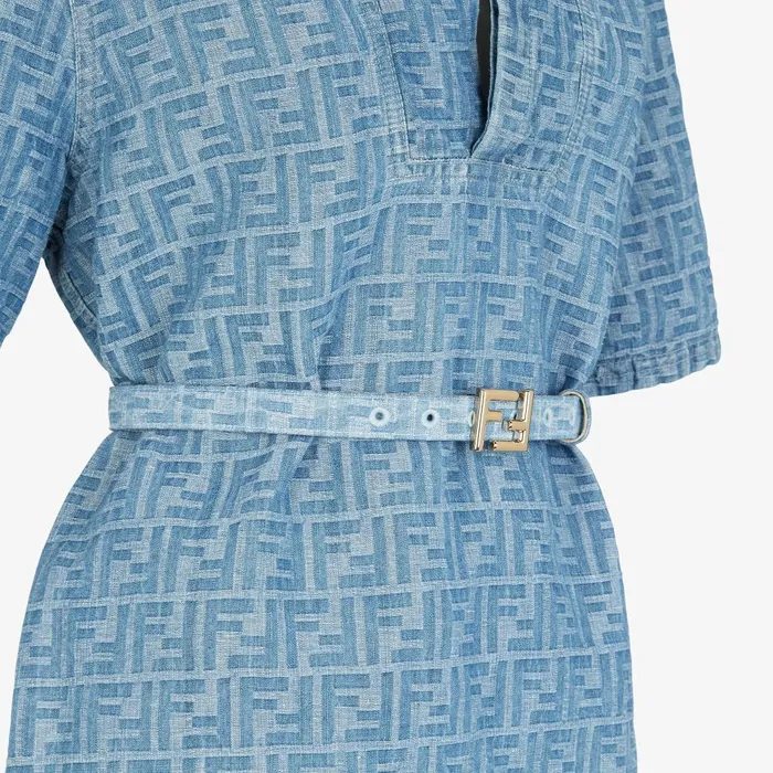 Fendi Denim Dress Light Blue FF Denim Dress 8211 Women