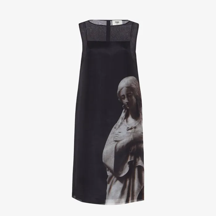 Fendi Dresses and Jumpsuits Dress Black Printed Organza Dress 8211 Women