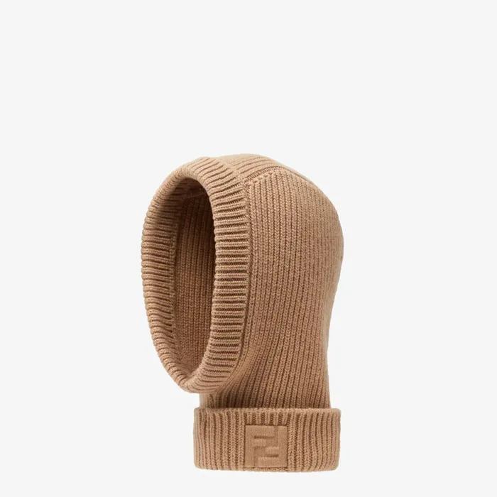 Fendi Hats and Gloves Hat Beige Wool And Cashmere Balaclava 8211 Women